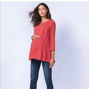 NWT Seraphine Woven Red Nursing Top